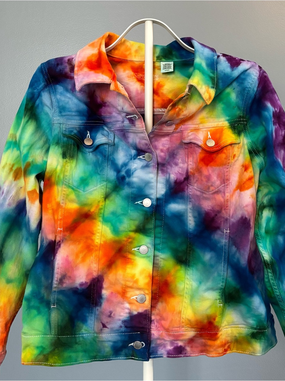 🌈 ONE-OF-A-KIND Upcycled Rainbow Tie Dye Denim Jacket | Levi’s 1X